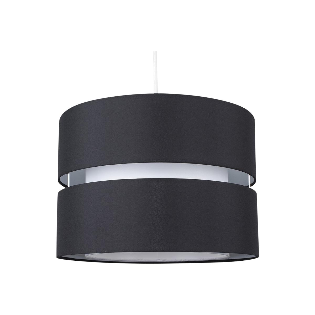 Modern Large 2 Tier Black Cylinder Ceiling Pendant Light Shade - Black – image 1