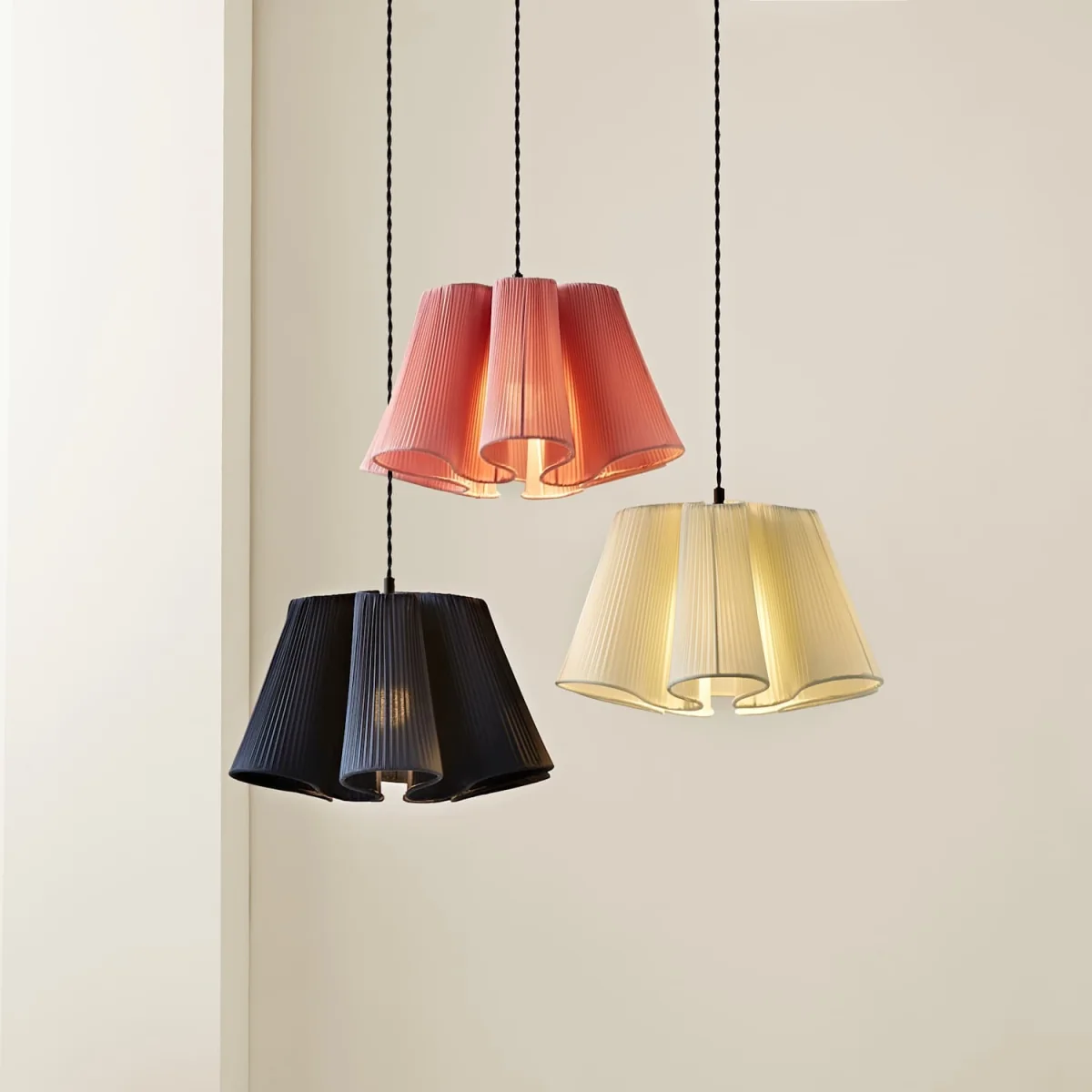 Jemima Pleated Scalloped Easy Fit Lamp Shade - Navy Blue / No - Pink – image 2