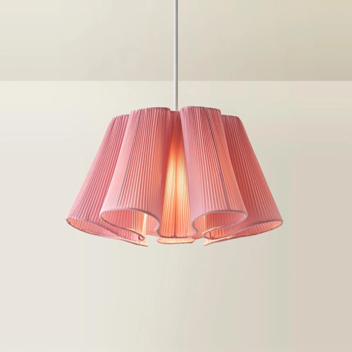 Jemima Pleated Scalloped Easy Fit Lamp Shade - Navy Blue / No - Pink – image 3