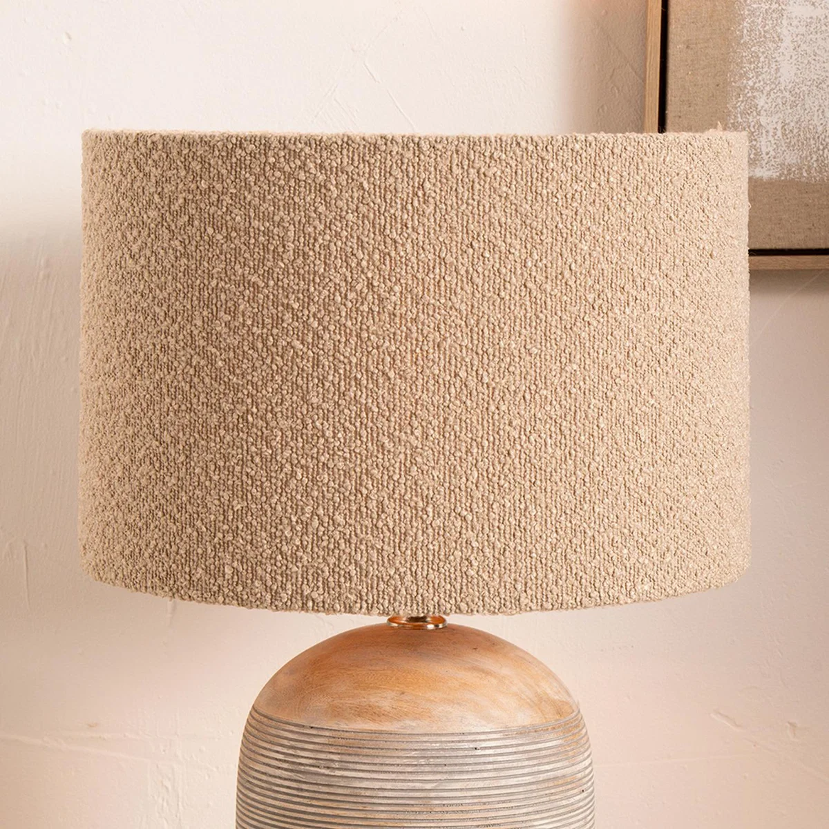 Boucle Cylinder Lamp Shades - Brown / 45cm