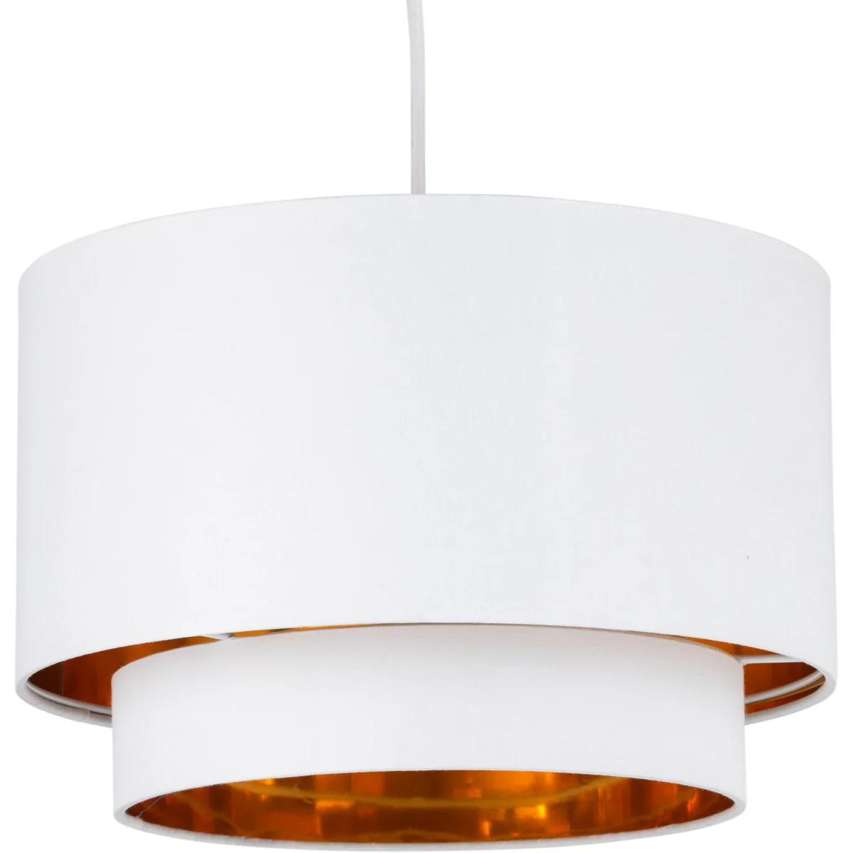 Set Of 2 Kozy White And Gold 30cm Pendant Shades - White – image 2