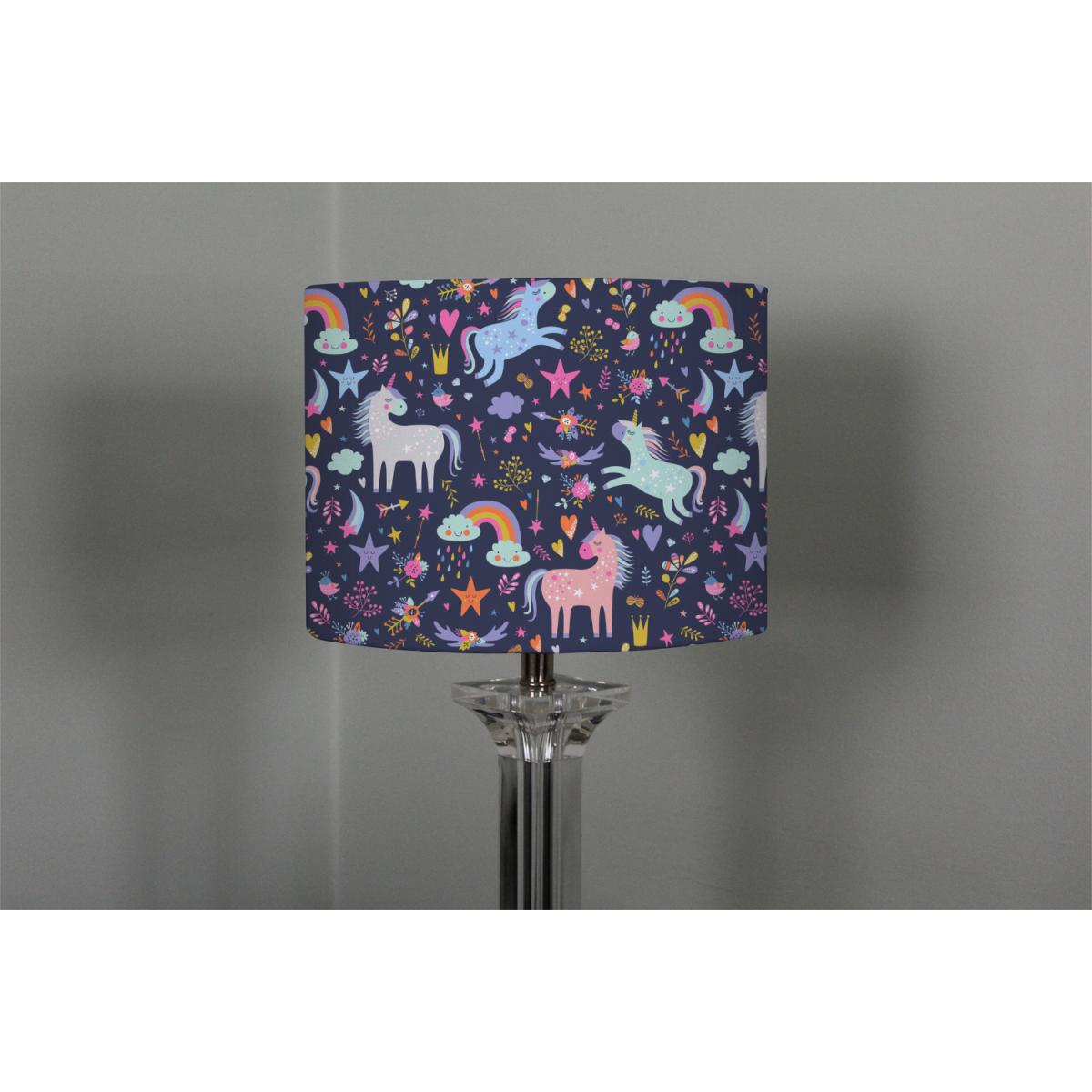 Unicorns On Navy Designer Lamp  Ceiling Stylish Shade - Blue / 40cm – image 2
