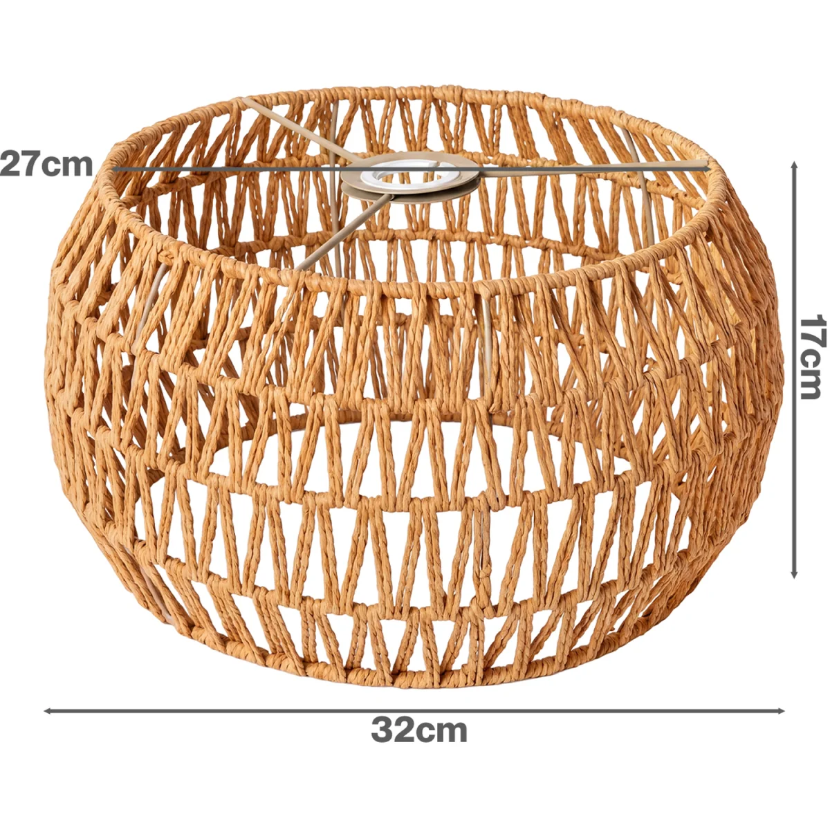 Lamp Shade Boho Paper Rope Light Shade Metal Frame Bedroom Yellow - Yellow – image 8