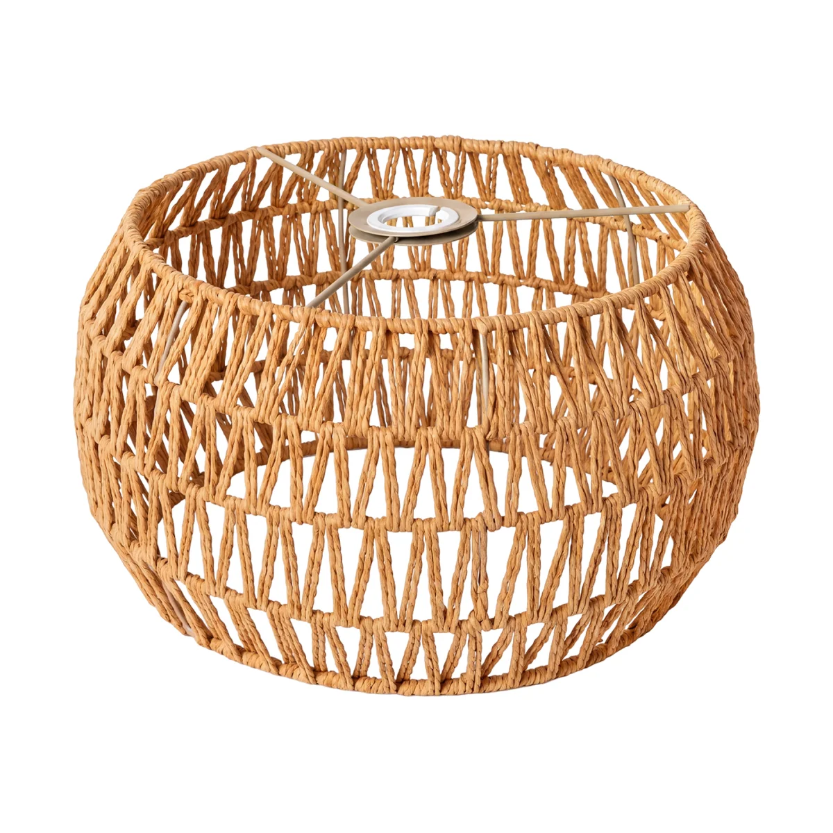 Lamp Shade Boho Paper Rope Light Shade Metal Frame Bedroom Yellow - Yellow – image 1