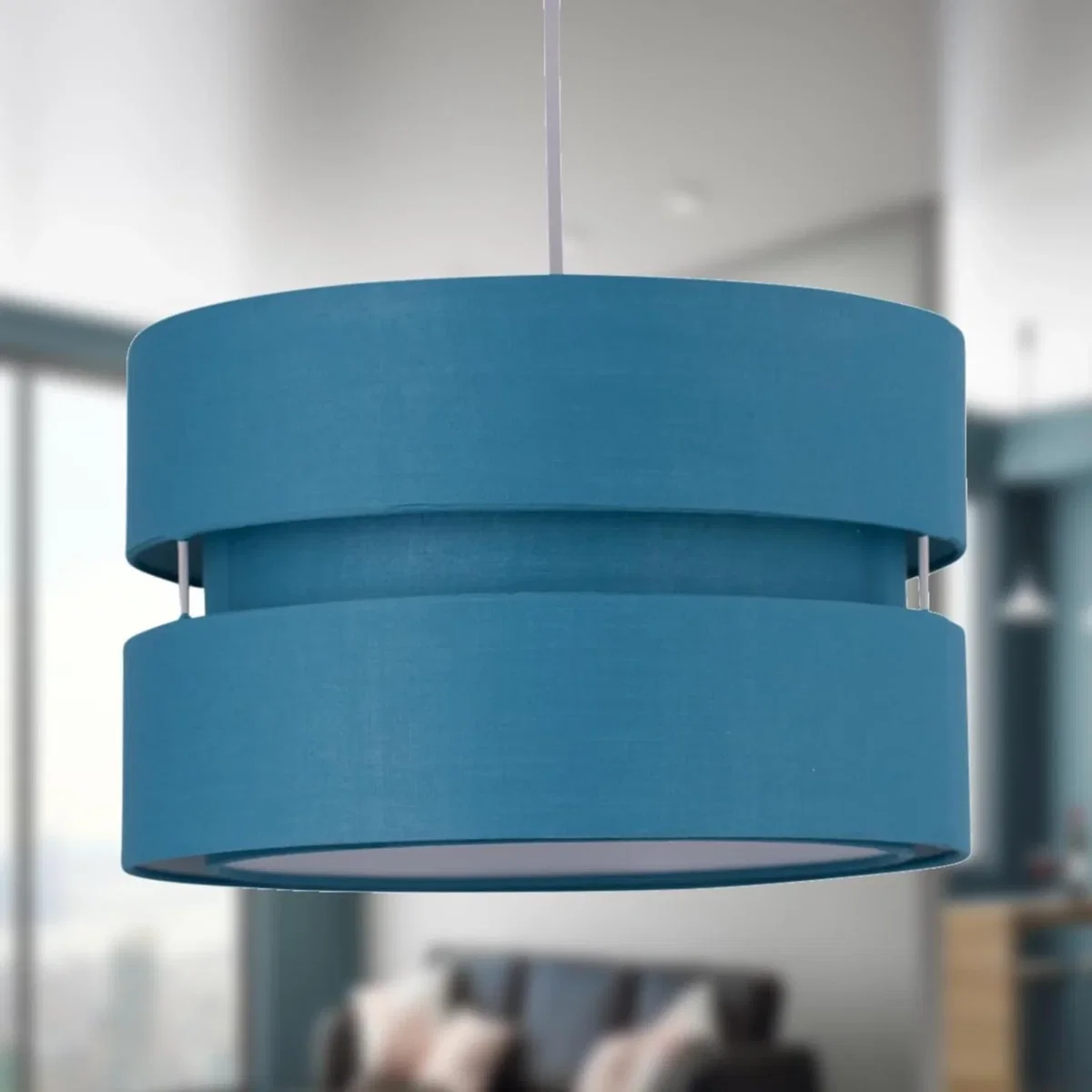 Pair Of Teal Layered Easy Fit Light Shades - Teal – image 4