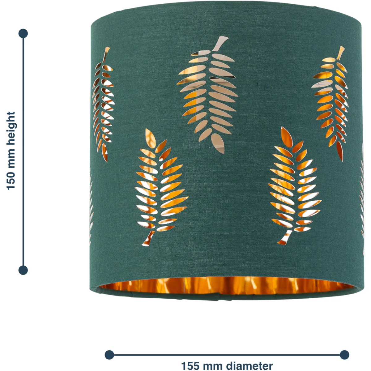 Fern Dark Green Cut Out 15.5cm Table Lamp Shade - Green – image 6