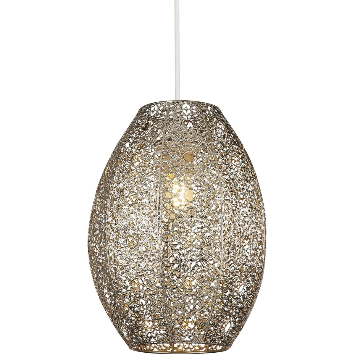 Moroccan Fretwork Pendant Shade  - Silver – image 2