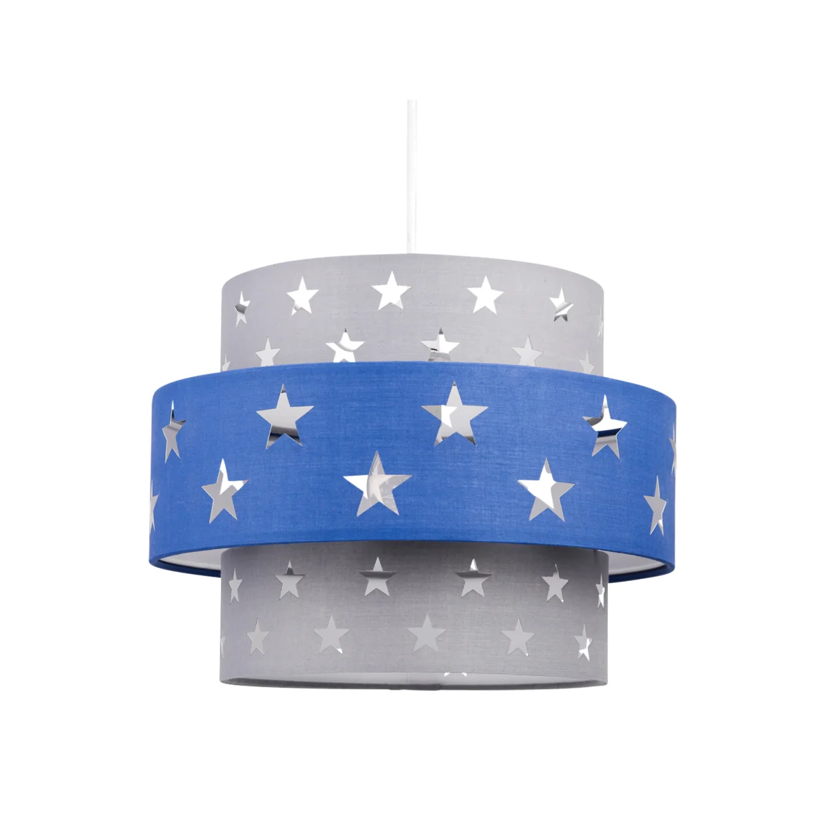 Navy Blue And Grey Star Two Tier Light Shade - Grey – image 1