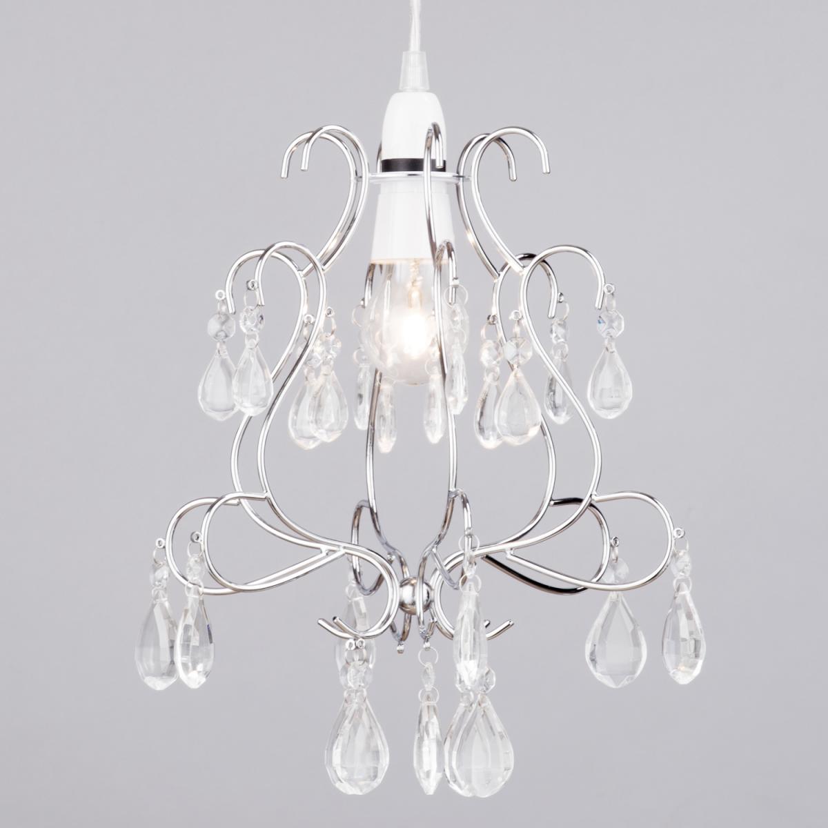 Crystal Effect Droplet Easy to Fit Shade - Chrome – image 2