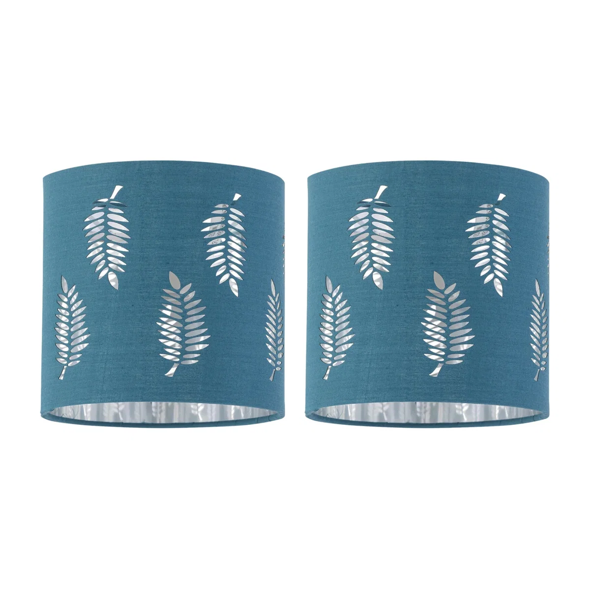 Set Of 2 Fern Teal Cut Out 15.5cm Table Lamp Shades - Teal – image 1