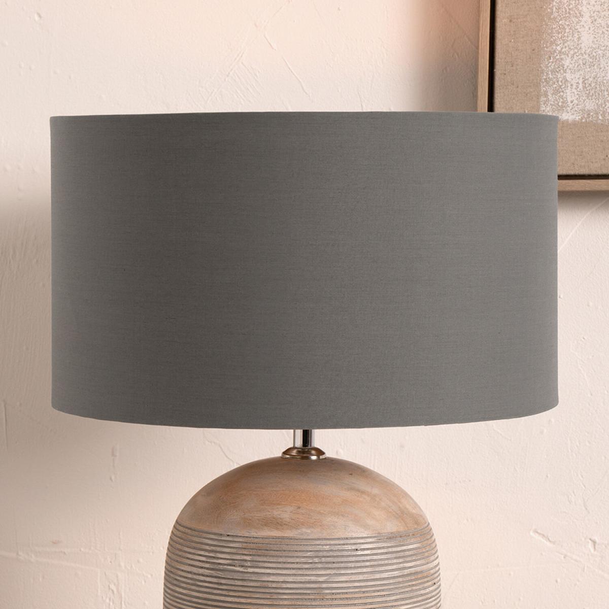 25cm Cotton Cylinder Lampshade - Grey