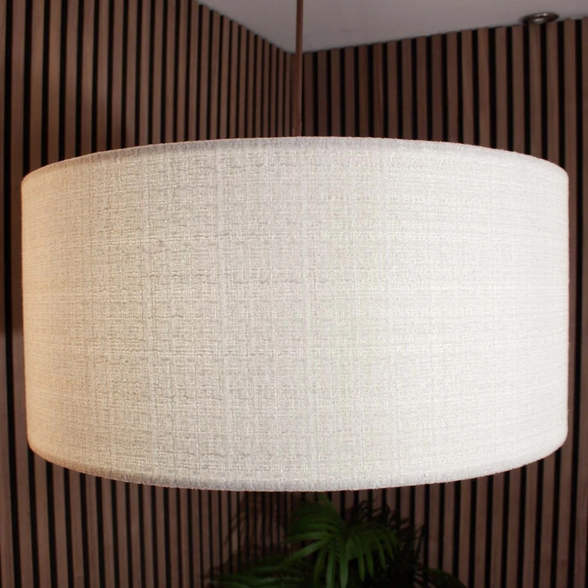 CGC Messina White Luxury Detailed Cotton 45cm Large Drum Lampshade - White – image 2