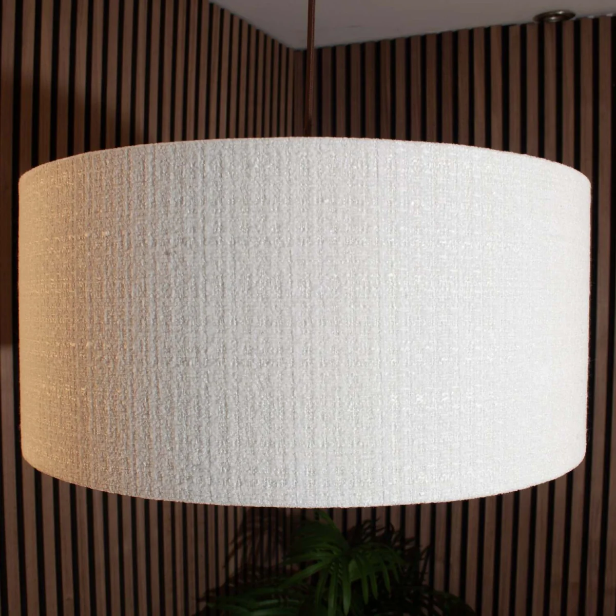 CGC Messina White Luxury Detailed Cotton 45cm Large Drum Lampshade - White – image 5