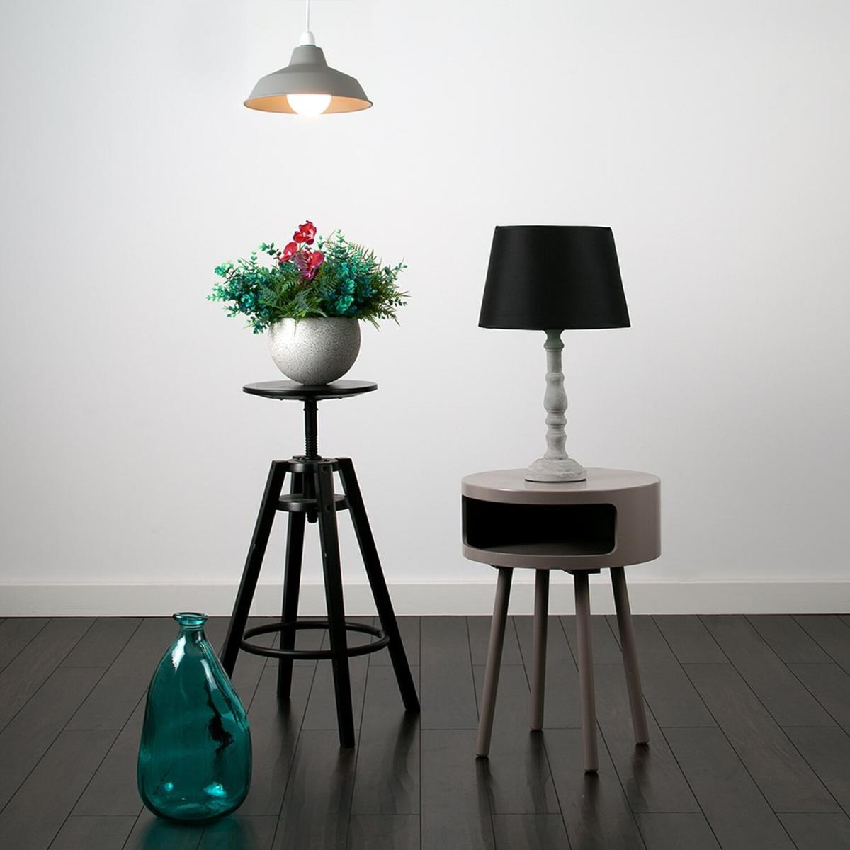 Retro Style Cement Stone Effect Metal Reflector Ceiling Pendant Light Shade - Grey – image 3