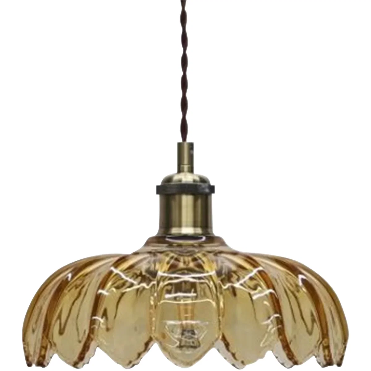 Alice Amber Floral Glass Easy Fit Pendant Shade - Amber – image 2