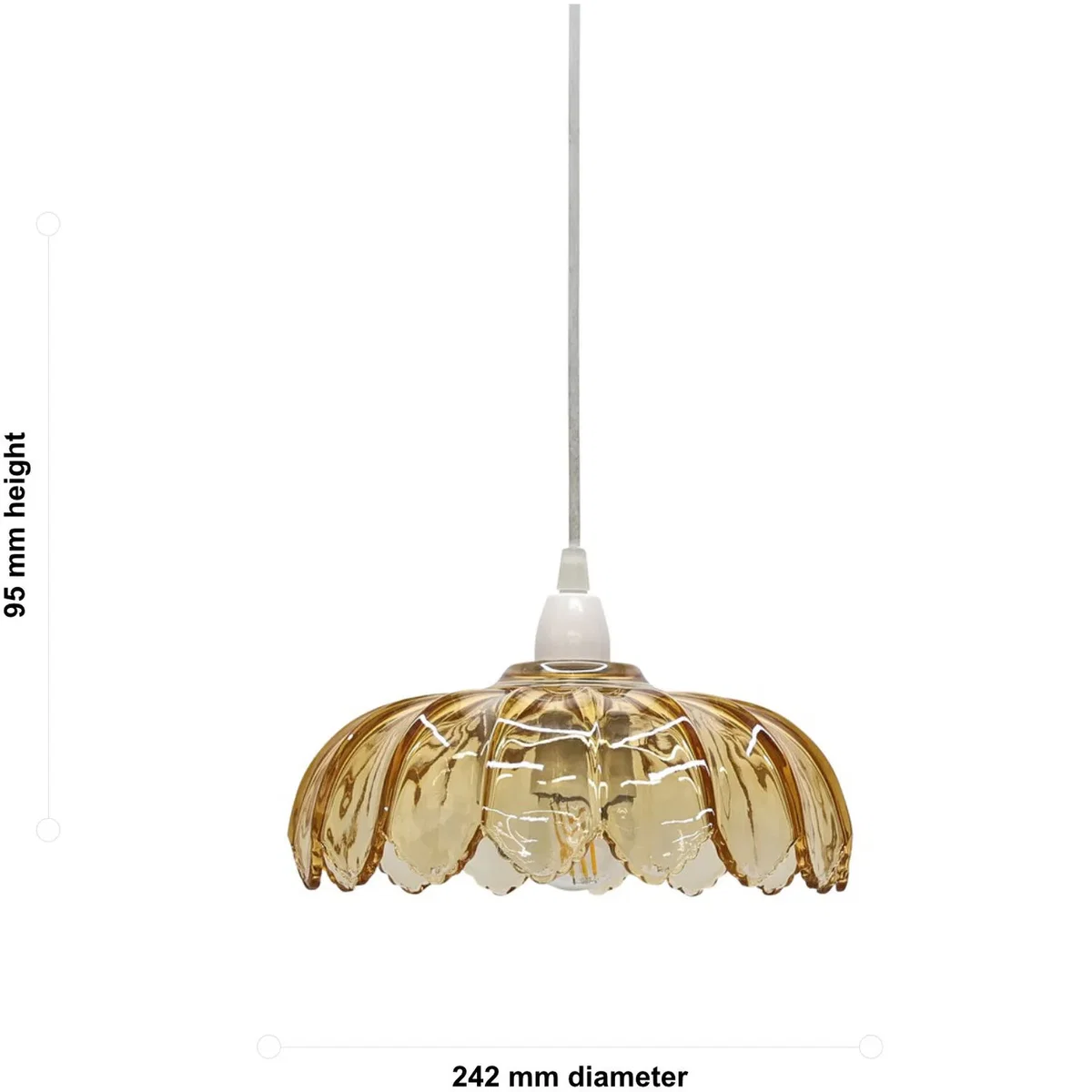 Alice Amber Floral Glass Easy Fit Pendant Shade - Amber – image 5