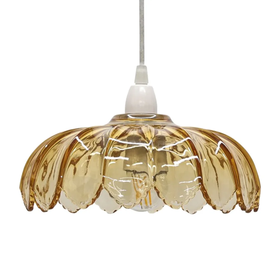 Alice Amber Floral Glass Easy Fit Pendant Shade - Amber – image 1