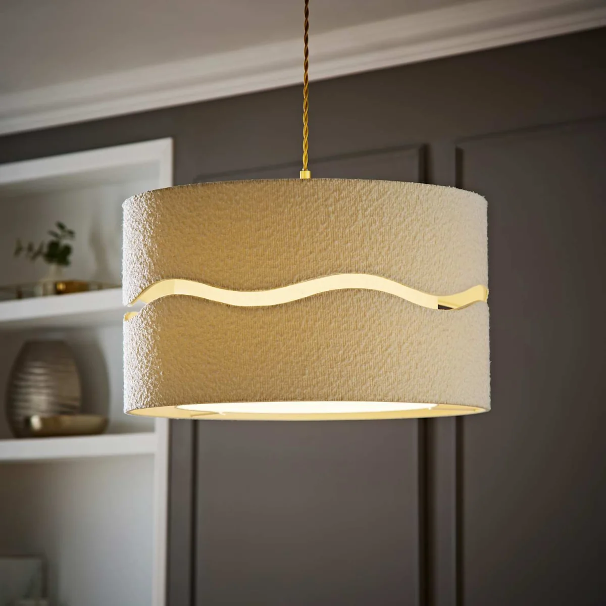 Livie Boucle XL Easy Fit Ceiling Floor Lamp Shade - Cream / Yes - Cream – image 6
