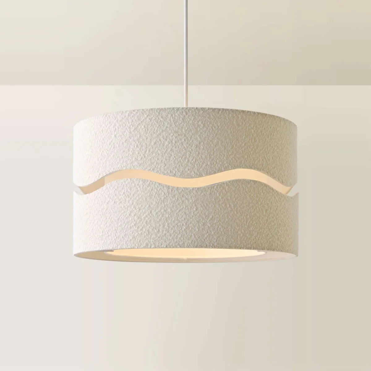 Livie Boucle XL Easy Fit Ceiling Floor Lamp Shade - Cream / Yes - Cream – image 1