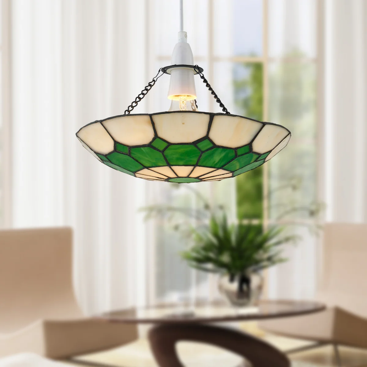 Totnes Easy Fit Glass Pendant Shade - Tiffany Decorated Glass – image 6