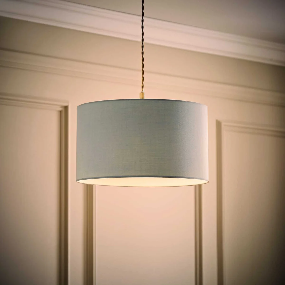 Reni Large Fabric Drum Ceiling Lamp Shade - Duck Egg Blue / Fabric / 35cm – image 3