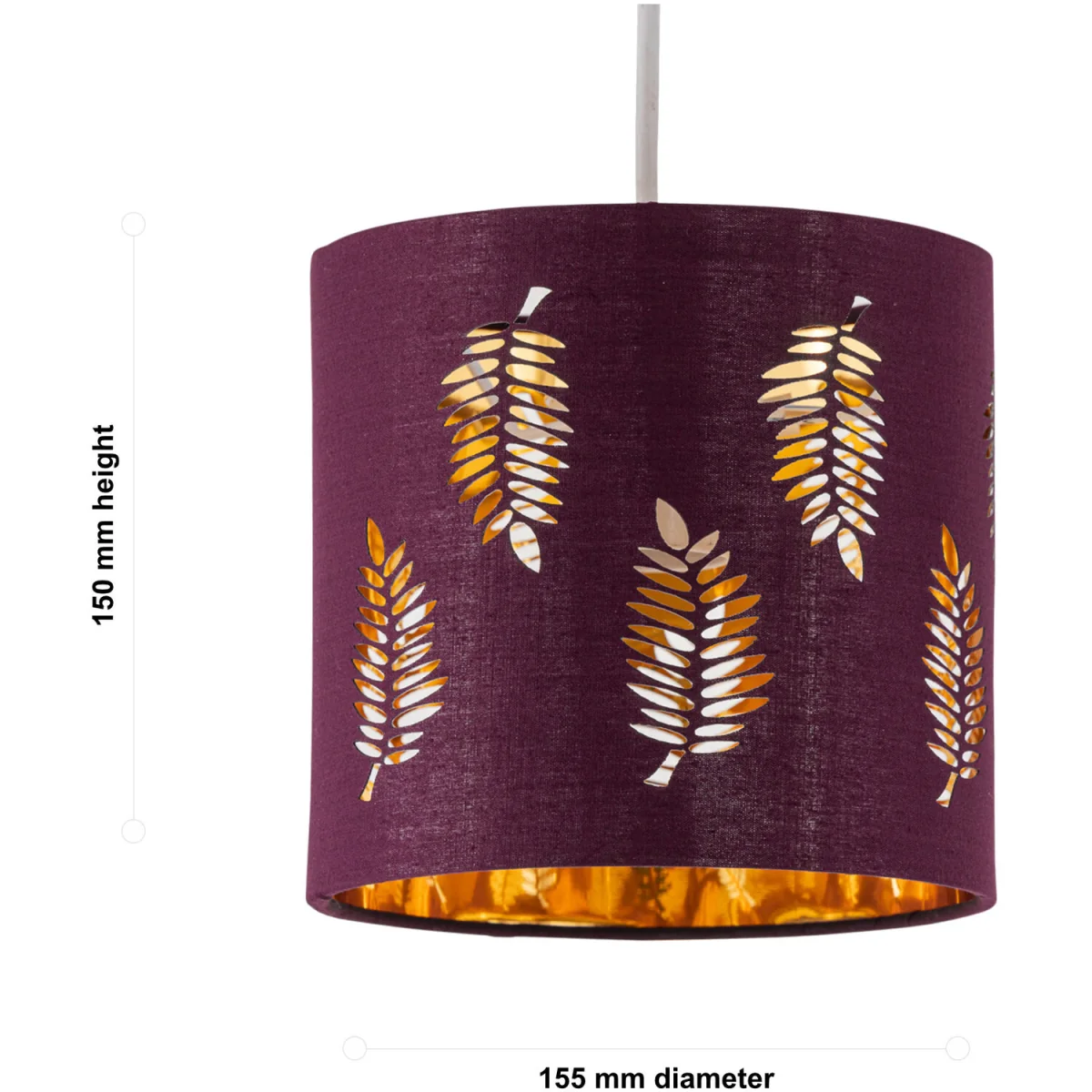 Set Of 2 Fern Burgundy Cut Out 15.5cm Table Lamp Shades - Burgundy – image 6