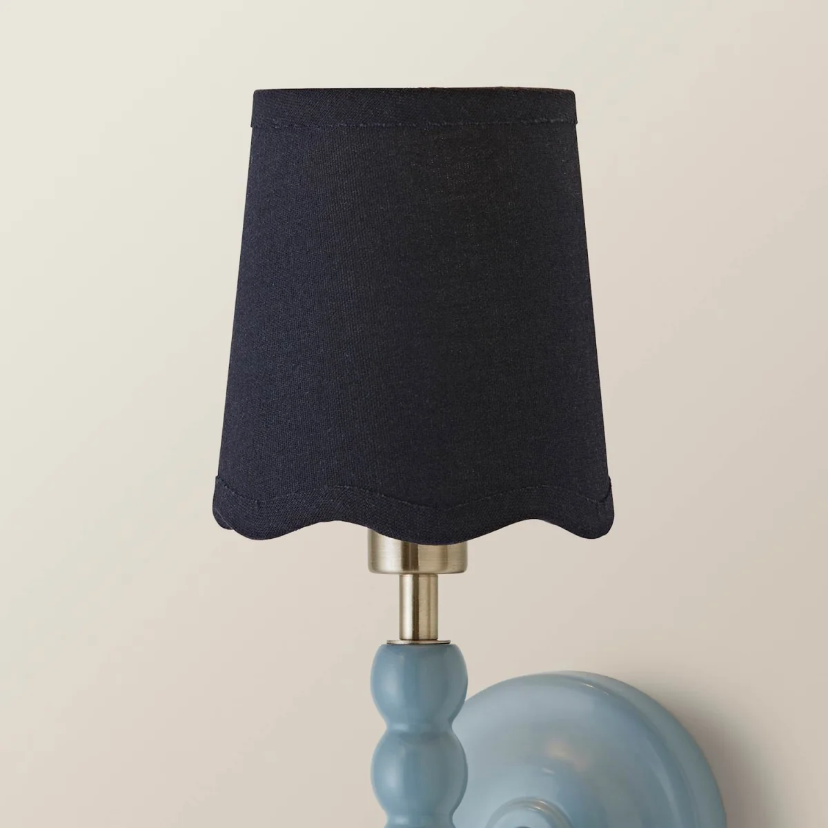 Mabel Extra Small Scallop Edge Linen Lamp Shade - Navy – image 4