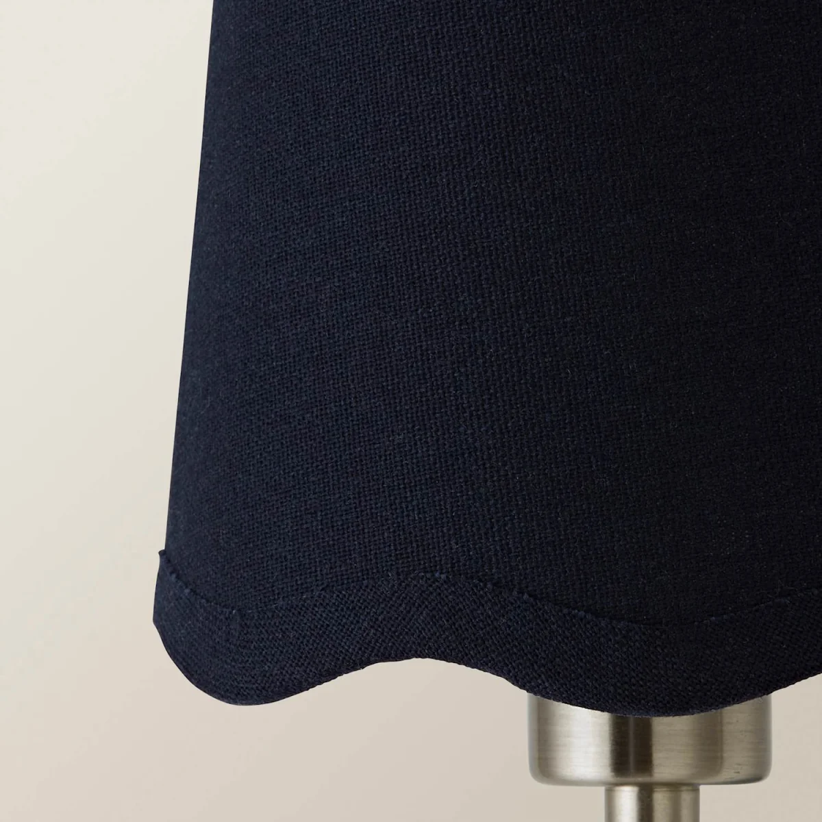 Mabel Extra Small Scallop Edge Linen Lamp Shade - Navy – image 1