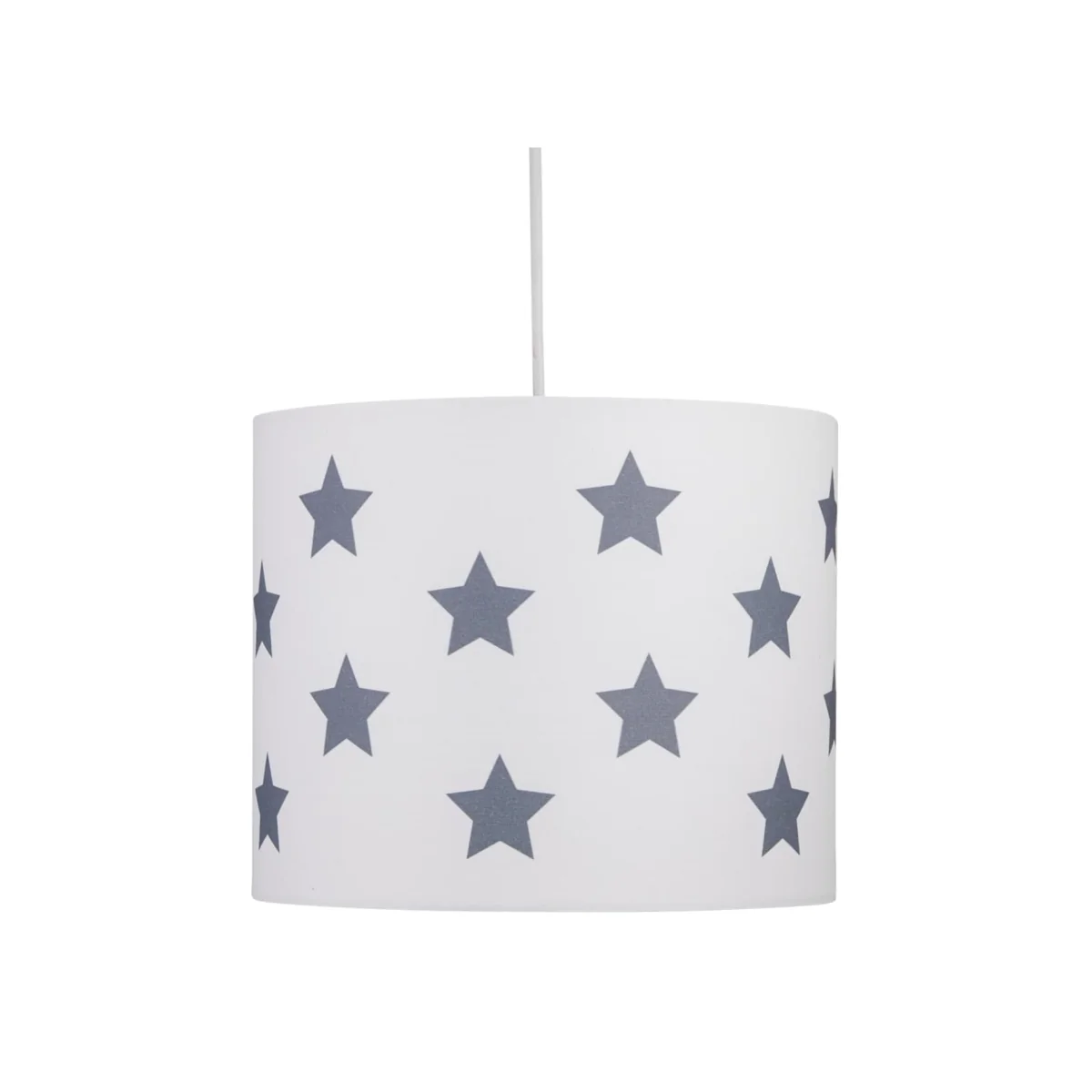 White With Grey Stars 25cm Light Shade - White & Dark Grey – image 1