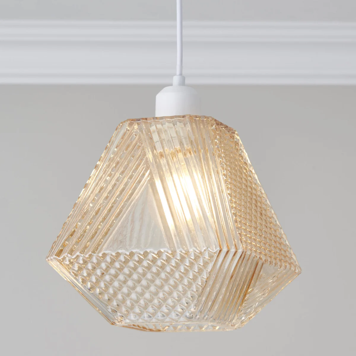 Prism Easy Fit Glass Pendant Shade - Champagne Crystal Glass – image 6