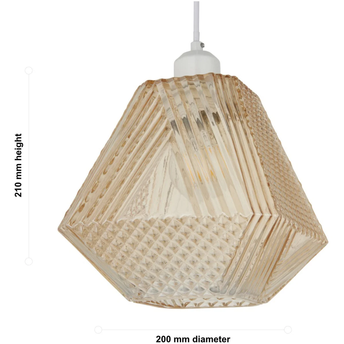 Prism Easy Fit Glass Pendant Shade - Champagne Crystal Glass – image 7