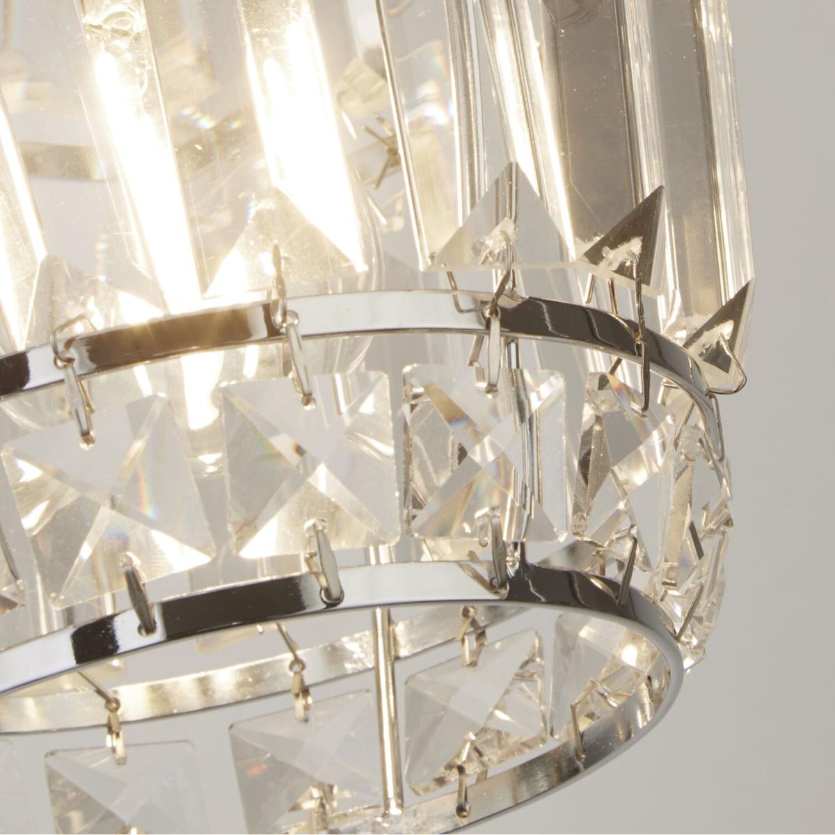 Chrome and Glass Pendant Shade - Silver – image 2