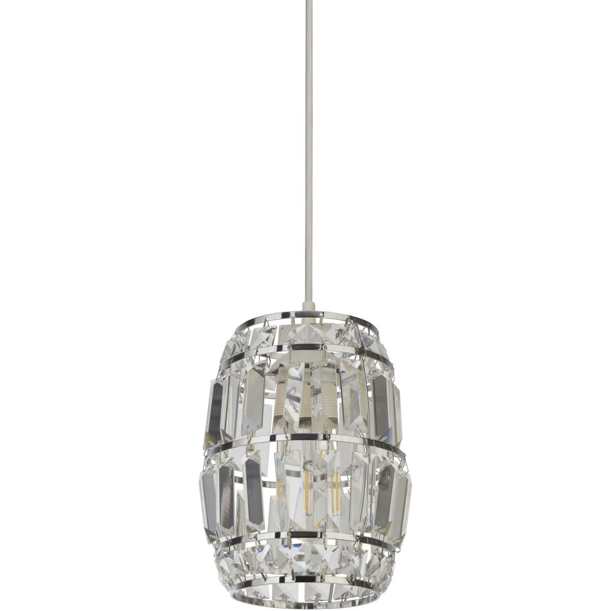 Chrome and Glass Pendant Shade - Silver – image 3