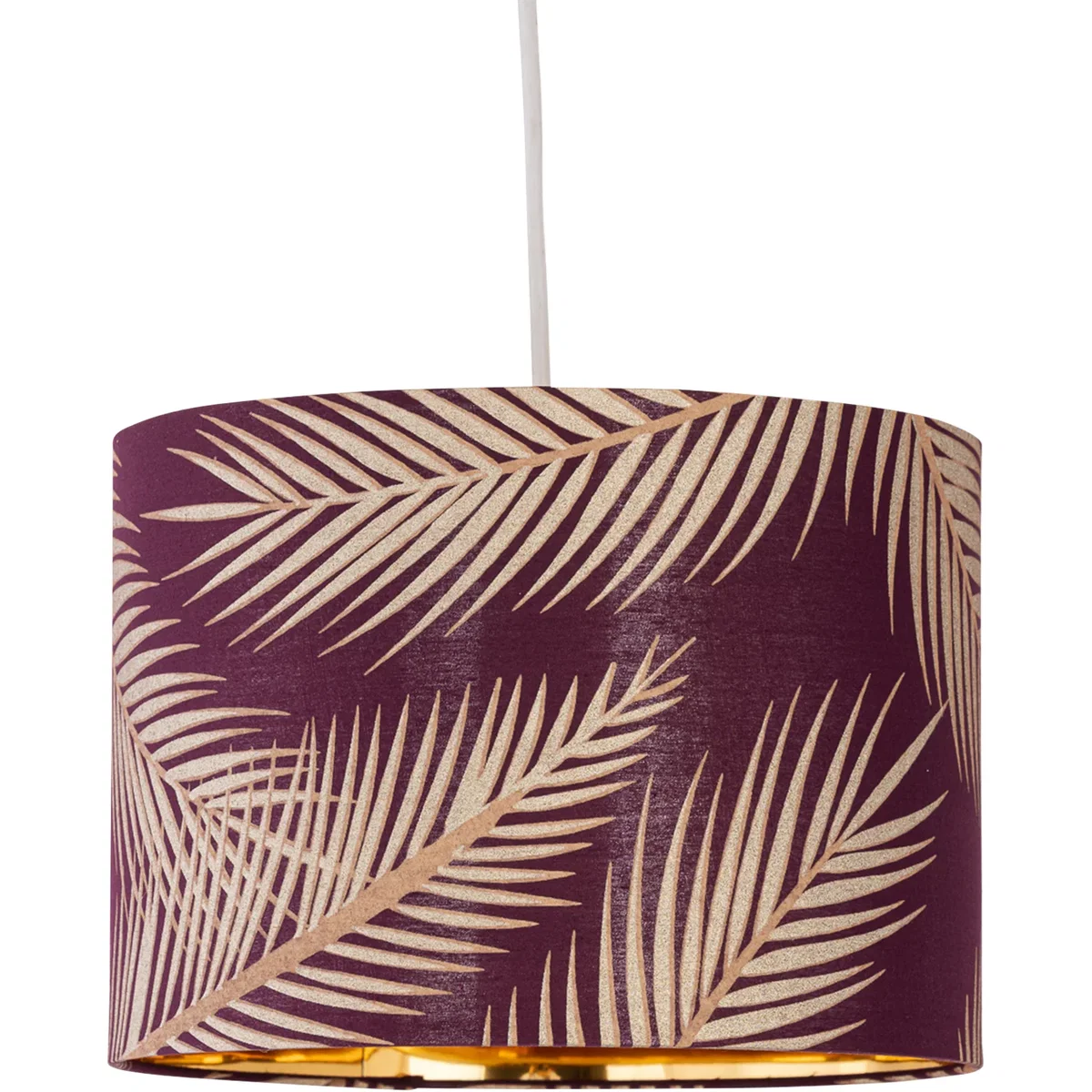Set Of 2 Leaf Easy Fit Fabric Pendant Shades - Burgundy – image 2