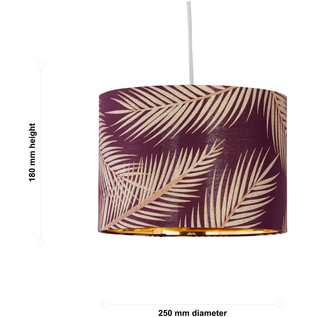 Set Of 2 Leaf Easy Fit Fabric Pendant Shades - Burgundy – image 6