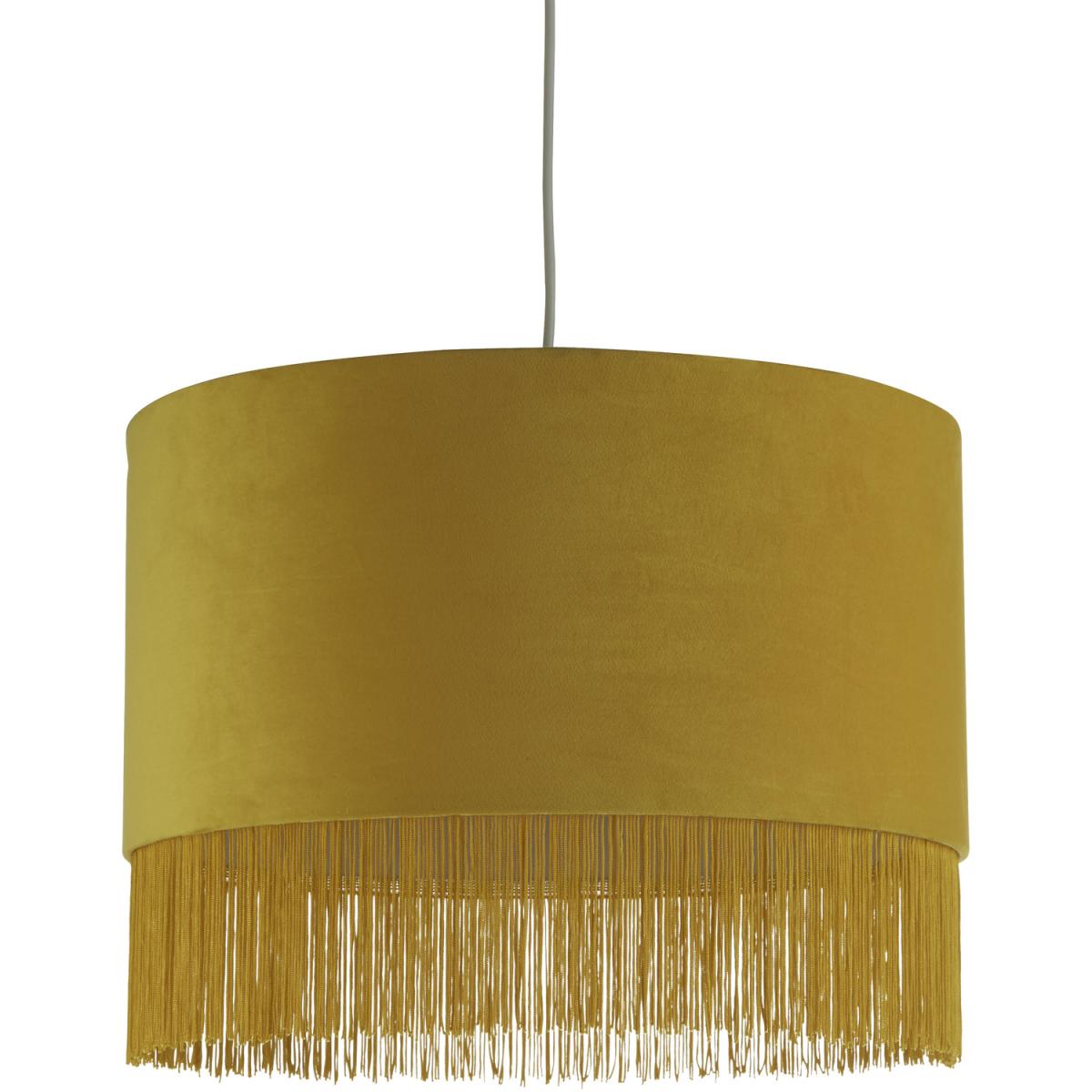 Velvet fringe shade in Mustard - Mustard – image 2