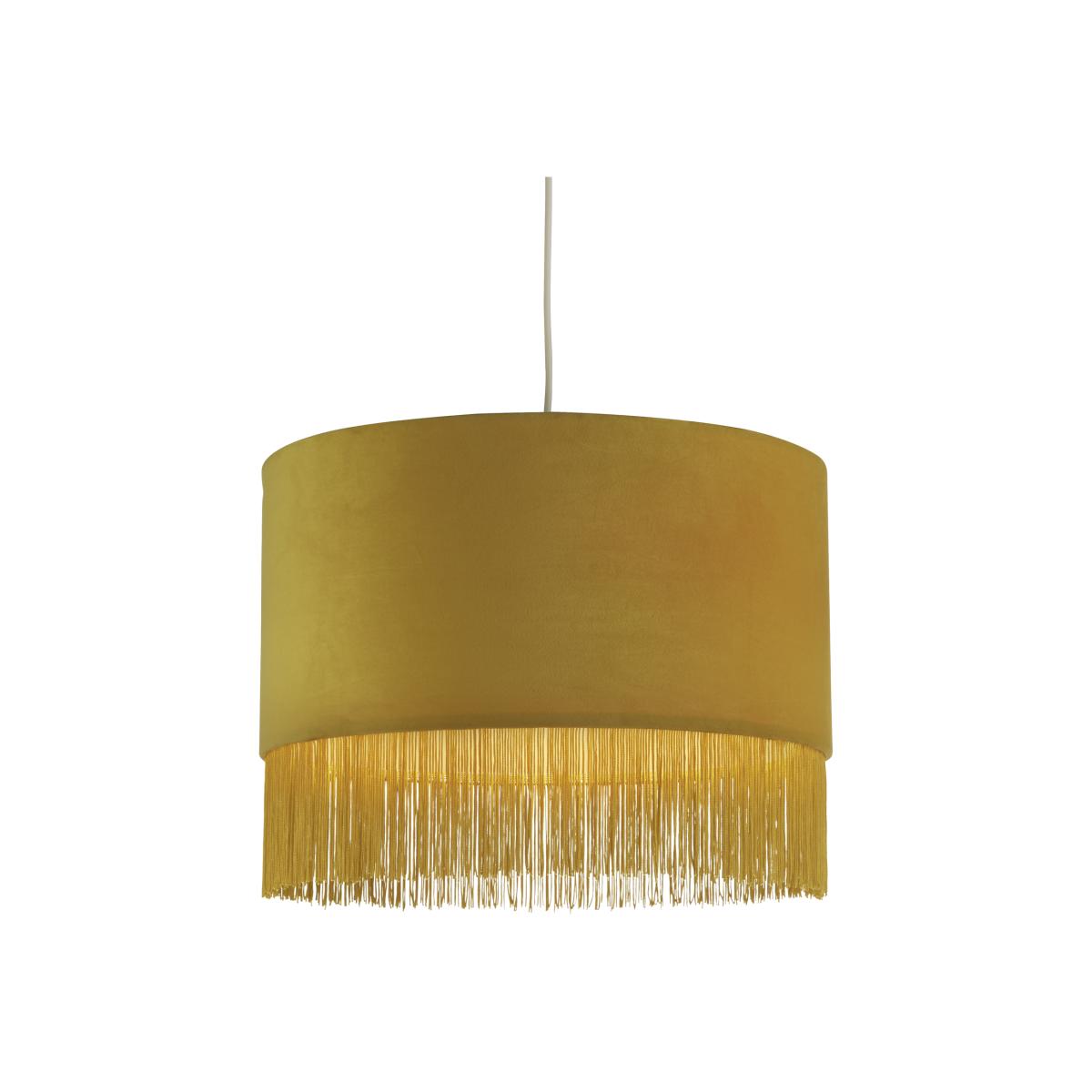 Velvet fringe shade in Mustard - Mustard – image 1