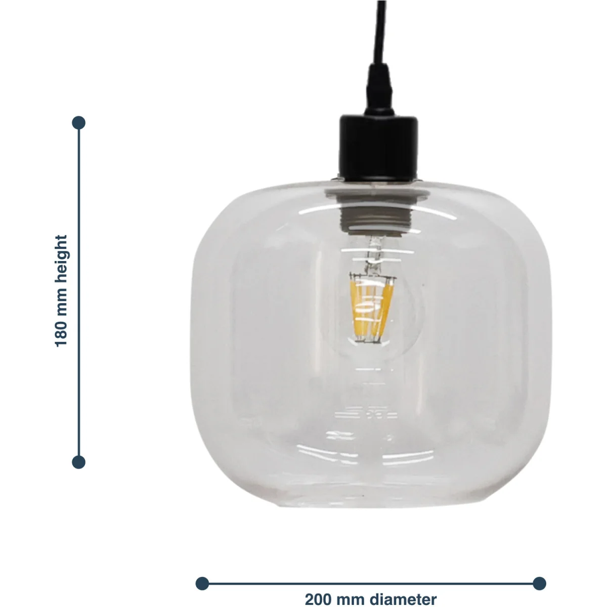 Bletch Easy Fit Glass Pendant Shade - Clear Glass – image 5