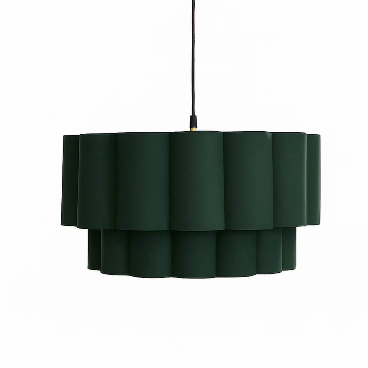 CGC Selina Scalloped Two-Tier Forest Green Drum Lampshade Large 48cm - Forest Green – image 4