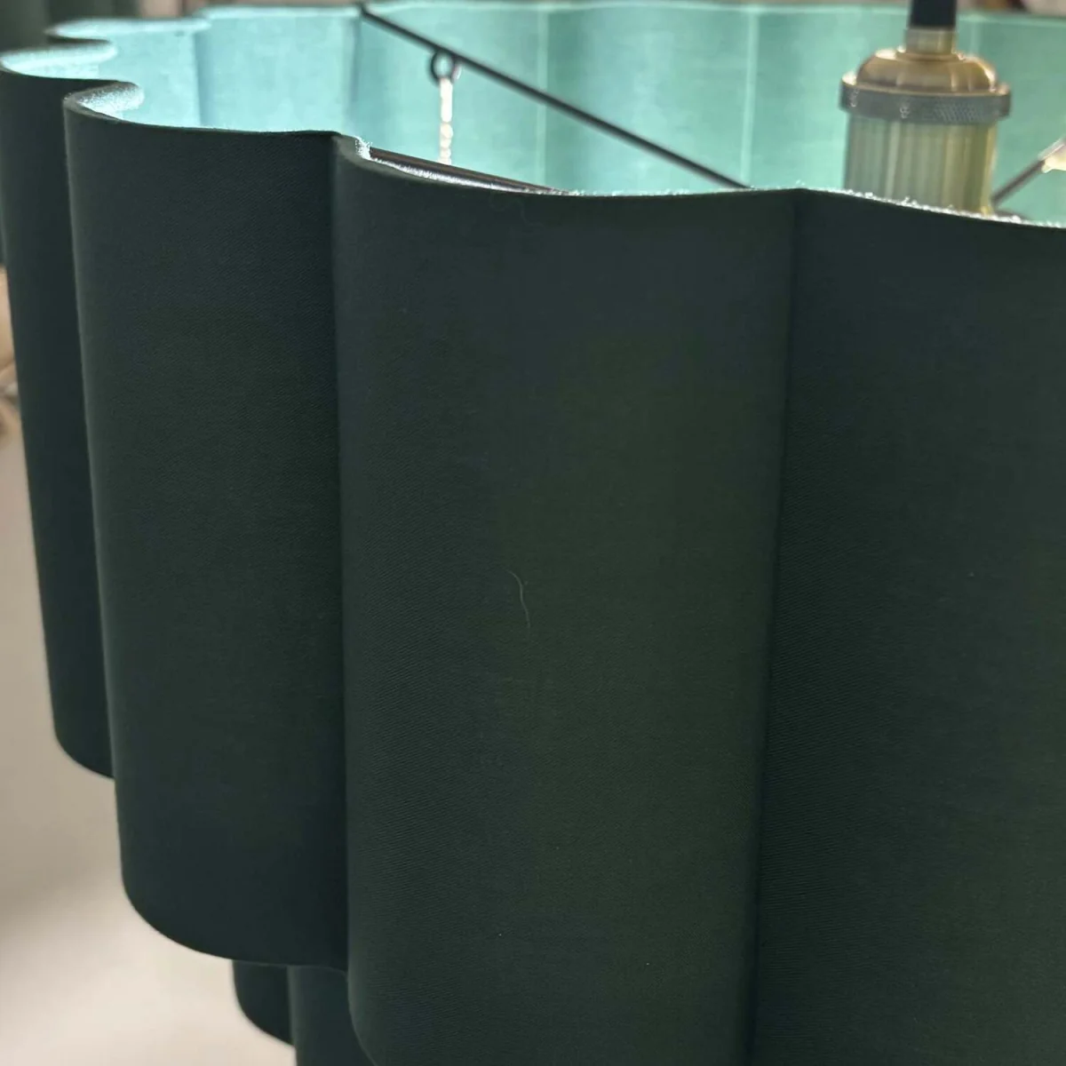 CGC Selina Scalloped Two-Tier Forest Green Drum Lampshade Large 48cm - Forest Green – image 7