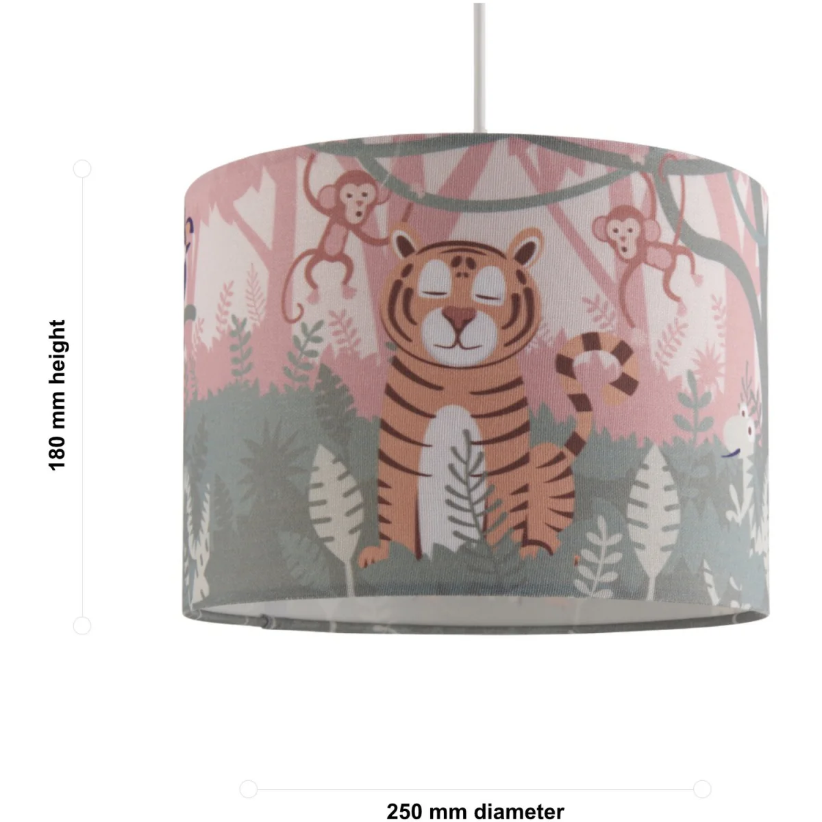 Set Of 2 Safari Easy Fit Fabric Pendant Shades - Multicoloured Safari Digital Print – image 2