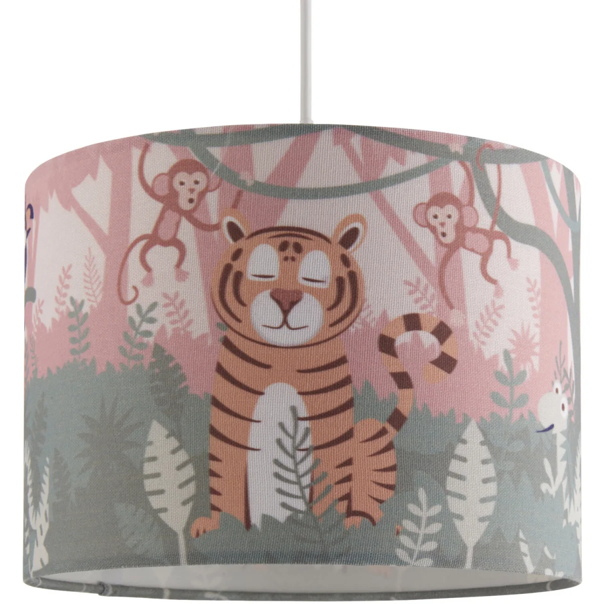 Set Of 2 Safari Easy Fit Fabric Pendant Shades - Multicoloured Safari Digital Print – image 5