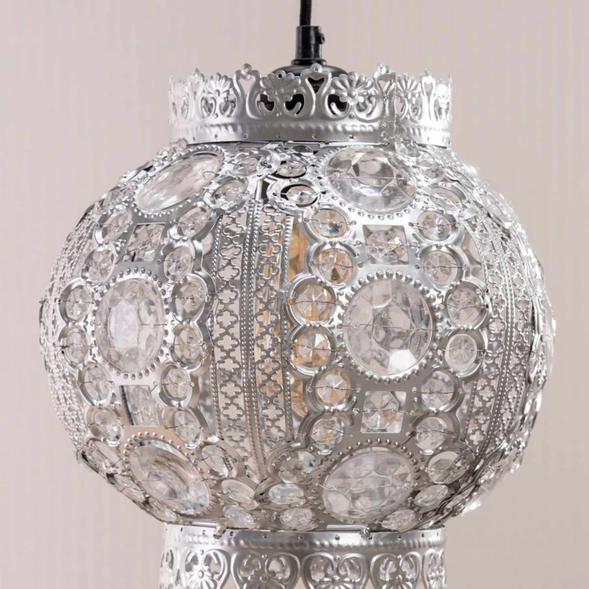 Bazaar Moroccan Jewelled Ceiling Lamp Shade - Silver / 0.77kg – image 2