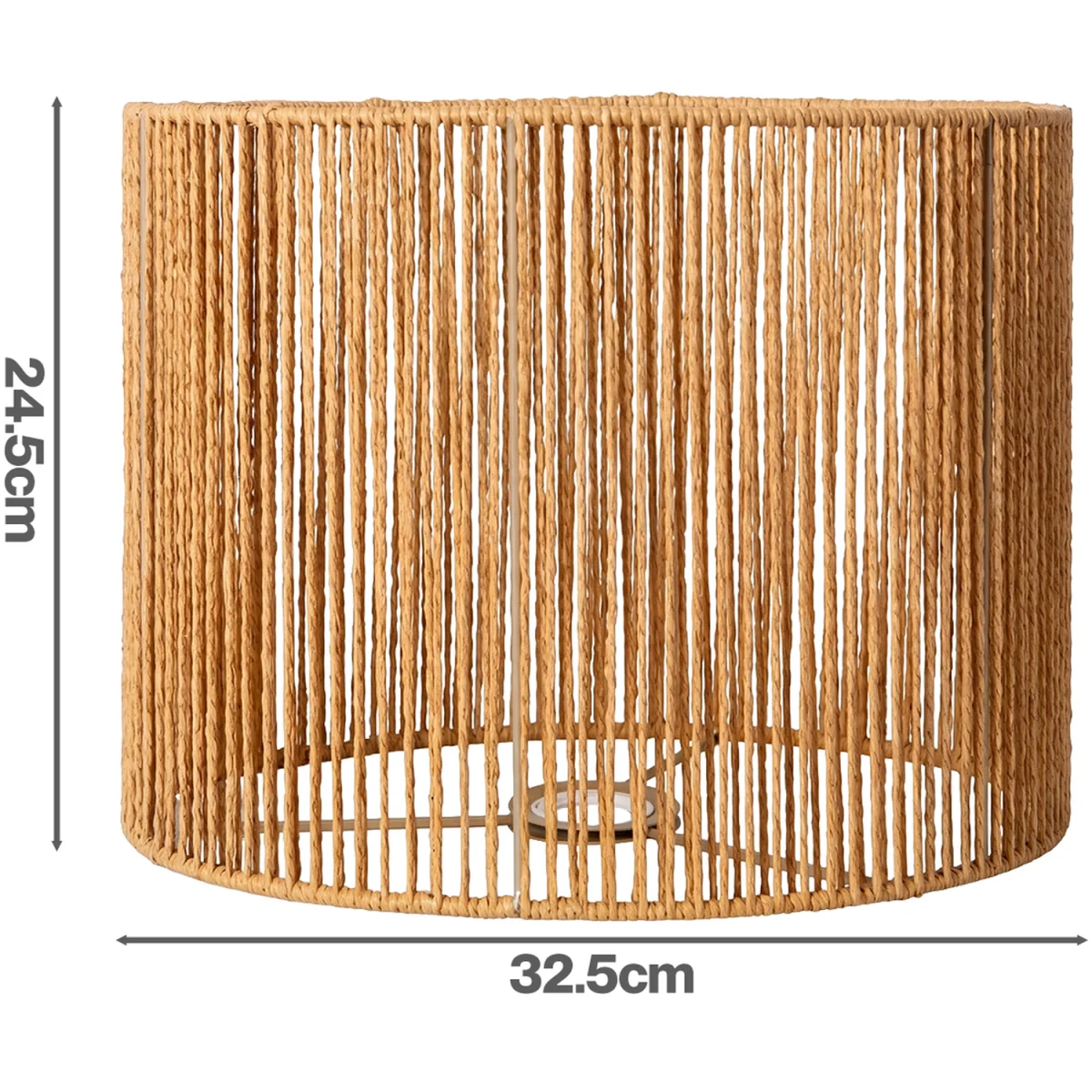 Lampshade Boho Woven Paper Rope Wide Compatibility,Iron Frame Yellow - Yellow – image 6