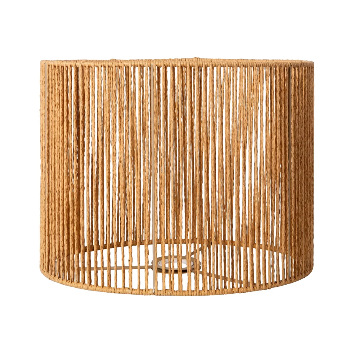 Lampshade Boho Woven Paper Rope Wide Compatibility,Iron Frame Yellow - Yellow – image 1