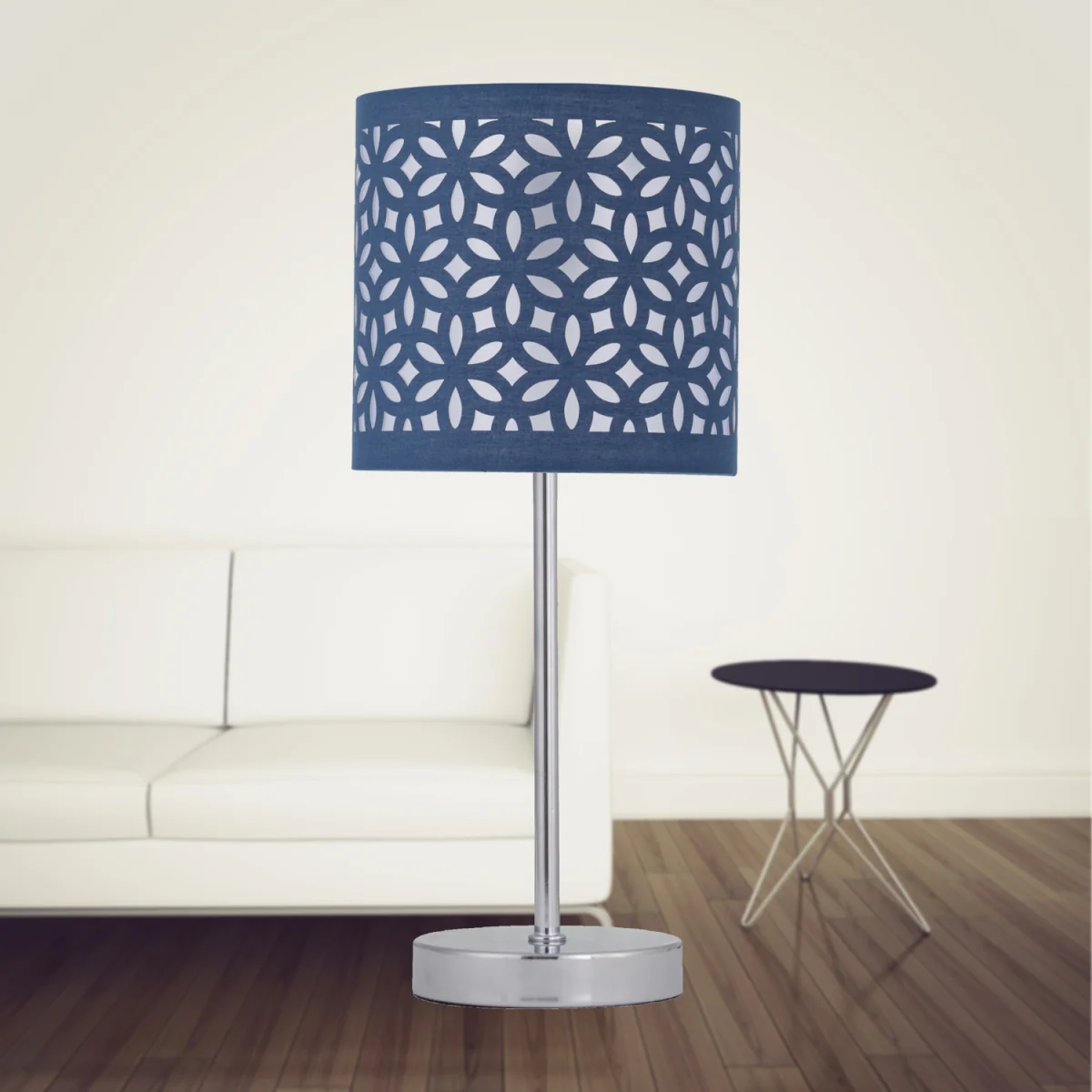 Laser Fabric Shade - Navy Blue Cut Out Cotton – image 8