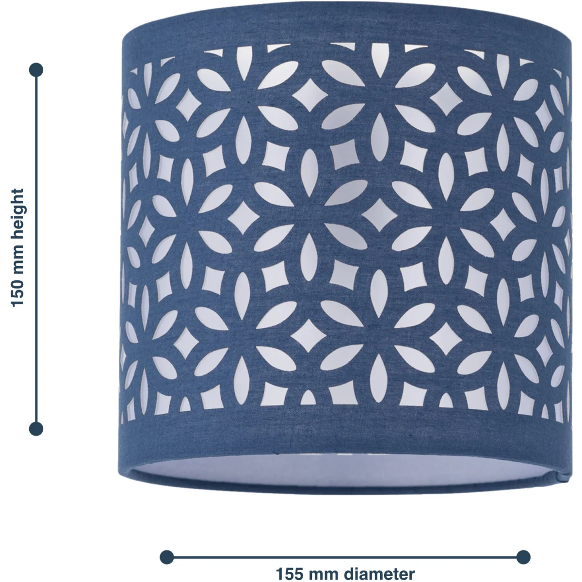 Laser Fabric Shade - Navy Blue Cut Out Cotton – image 9