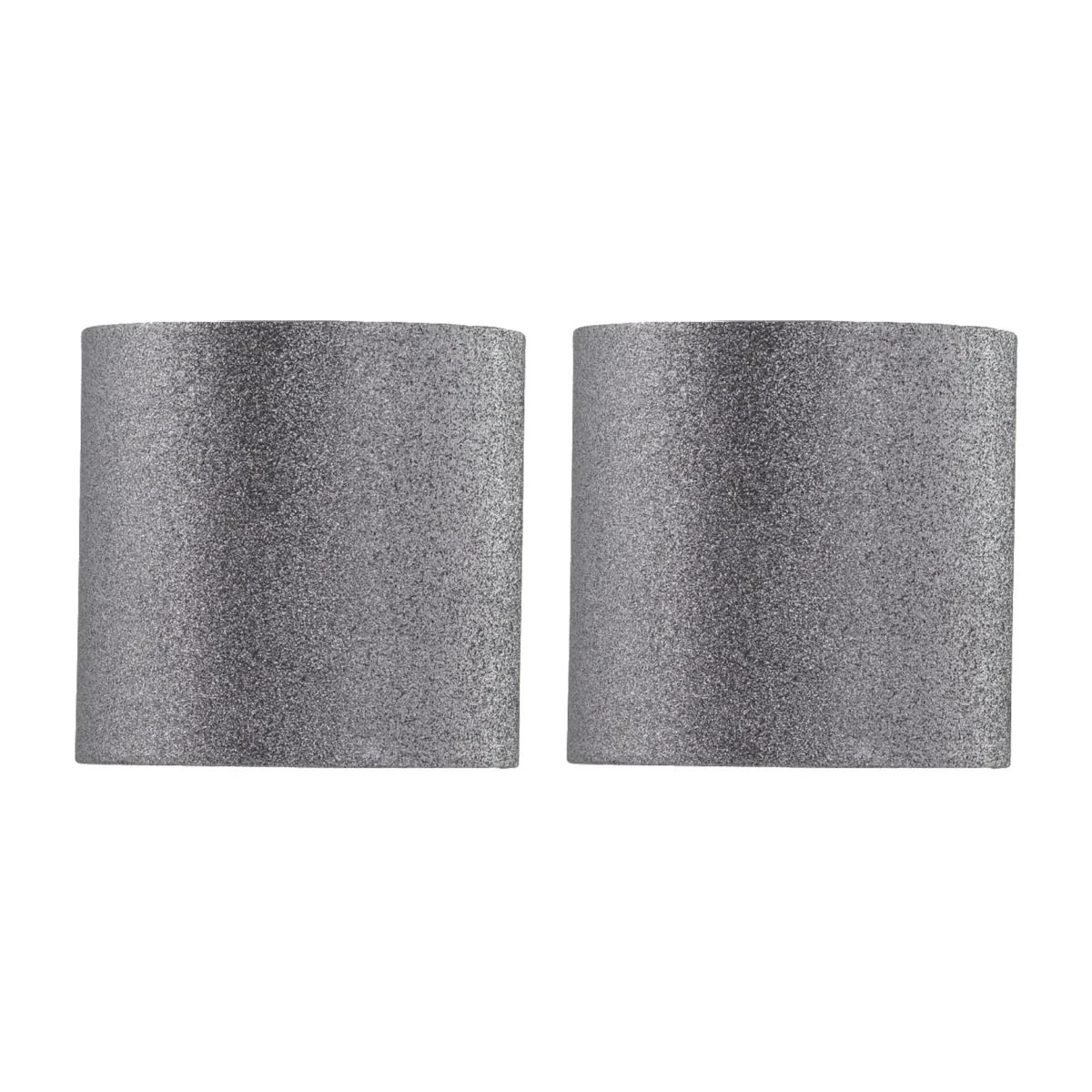 Set Of 2 Glitter Fabric Shades - Silver Grey Glitter – image 1
