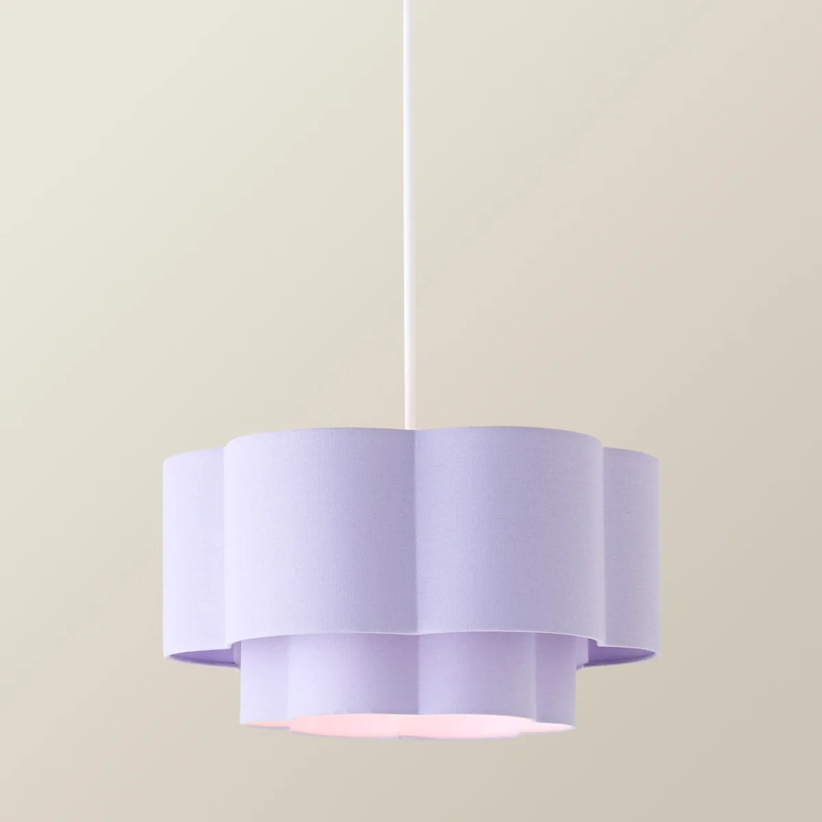 Nora 2 Tier Linen Scallop Shade - Lilac / No - Purple – image 5
