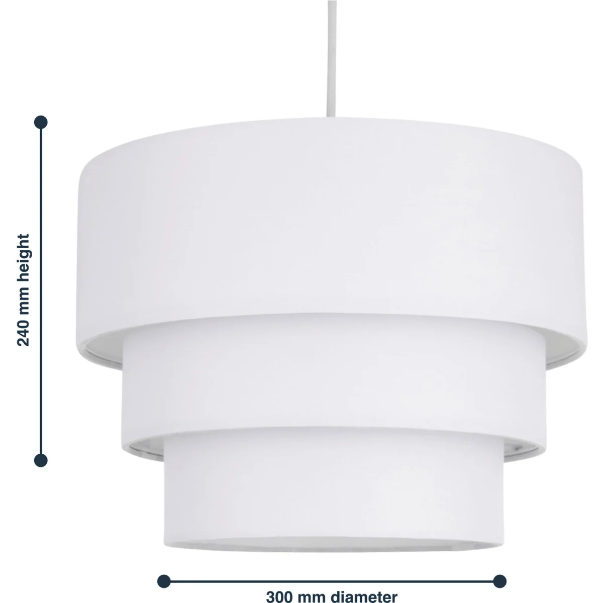 Layer Easy Fit Fabric Pendant Shade - White Cotton – image 2